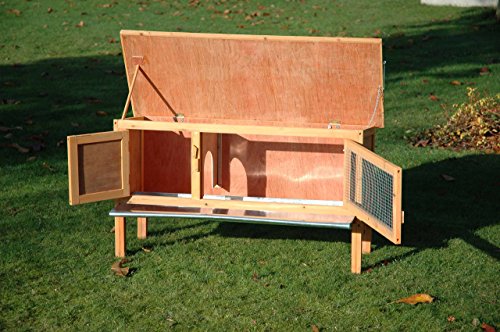 Dobar Kaninchenstall mit Zinkwanne aus Nadelholz, einstöckig - 4