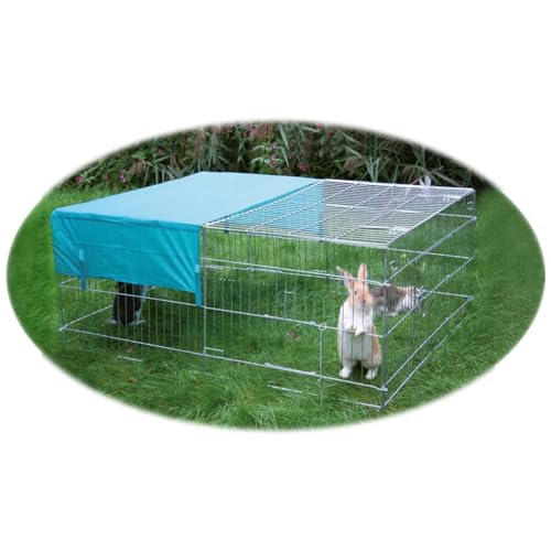 Kaninchen-Freilaufgehege, Kerbl, einstöckig,  verzinkt, inkl. Sonnenschutz, 144 x 112 x 60 cm