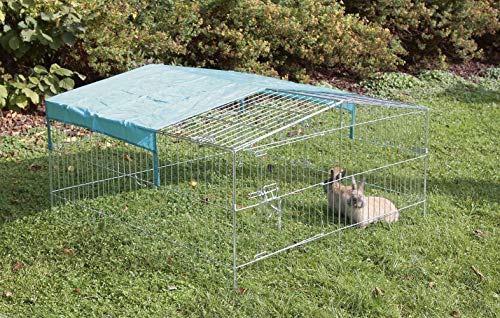 Kaninchen-Freilaufgehege Easy mit Sonnenschutz, Kerbl, XXL, verzinkt, 115 x 115 x 60 cm - 2
