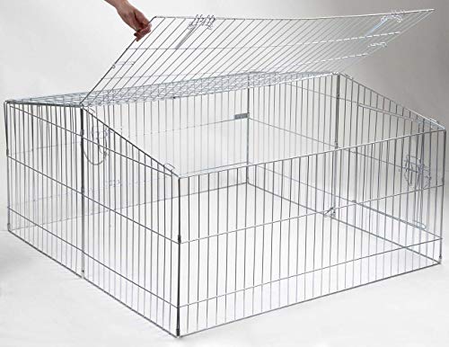 Kaninchen-Freilaufgehege Easy mit Sonnenschutz, Kerbl, XXL, verzinkt, 115 x 115 x 60 cm - 3