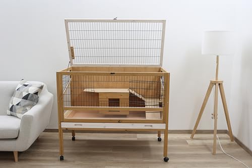 Kaninchen-Kleintierkäfig Indoor Deluxe, Kerbl, einstöckig, 115 x 60 x 92,5 cm - 2