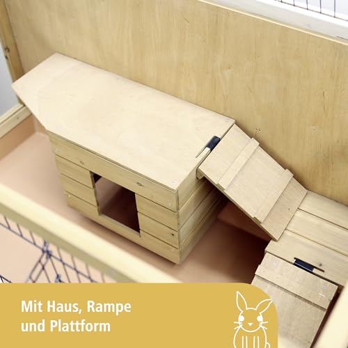 Kaninchen-Kleintierkäfig Indoor Deluxe, Kerbl, einstöckig, 115 x 60 x 92,5 cm - 2