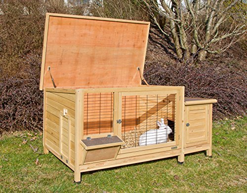 Kaninchenstall mit Heuraufe, Kerbl, XXL, 155 x 75 x 80 cm - 2