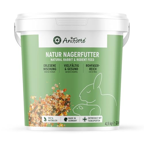 AniForte Natur Nagerfutter 10 Liter für Hamster, Meerschweinchen, Kaninchen - Qualitäts-ID: OLP C 09