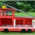 Kaninchenstall Feuerwehrauto, BS, einstöckig, mit Stauraum, Innenansicht